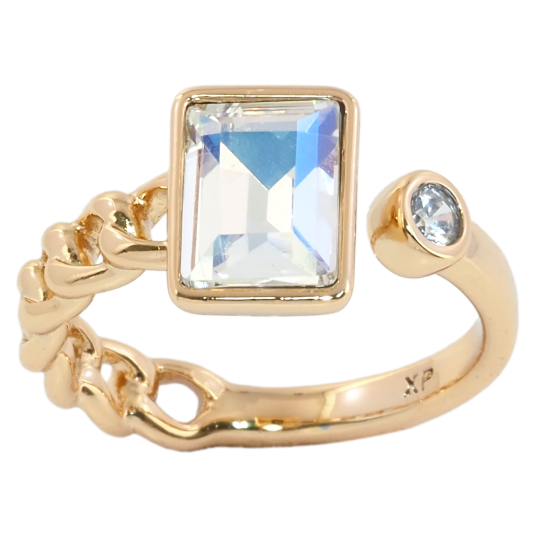 Кольцо Xuping цвет 18K с кр-ми Swarovski Узор цепочка с кристаллом Shimmer фото №1