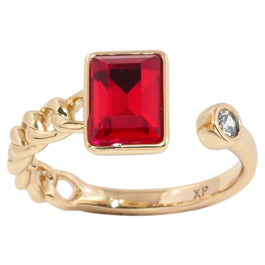 Каблучка Xuping колір 18K з кр-ми Swarovski Візерунок ланцюжок з кристалом Siam фото №1