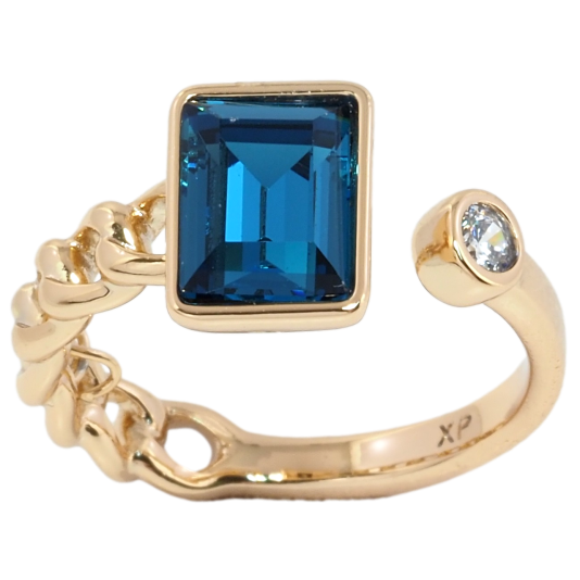Кольцо Xuping цвет 18K с кр-ми Swarovski Узор цепочка с кристаллом Montana фото №1