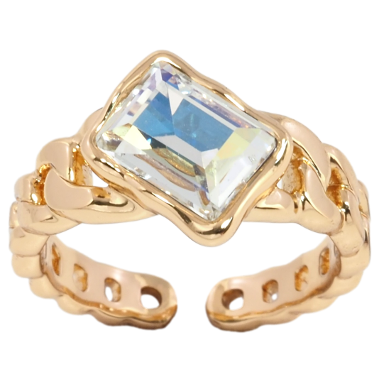 Кольцо Xuping цвет 18K с кр-ми Swarovski Узор цепочка с кристаллом АВ фото №1