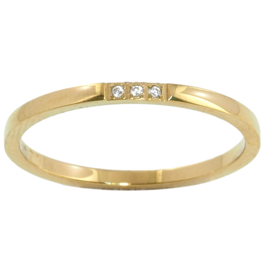 Каблучка Xuping TTM Stainless Steel Колір 14К Візерунок з цирконієм, шир. 1.5мм фото №1