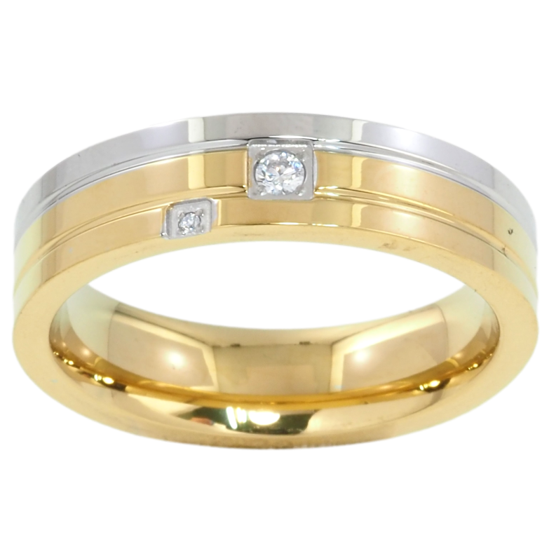 Каблучка Xuping TTM Stainless Steel Колір Родій + 14К Хвилястий візерунок, шир. 5мм фото №1 Каблучка Xuping TTM Stainless Steel Колір Родій + 14К Хвилястий візерунок, шир. 5мм фото №1