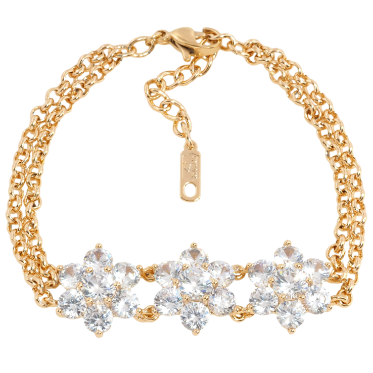 Браслет Xuping Позолота 18K Кристальные цветочки с доп.цепочкой 18-21см х 6мм фото №20