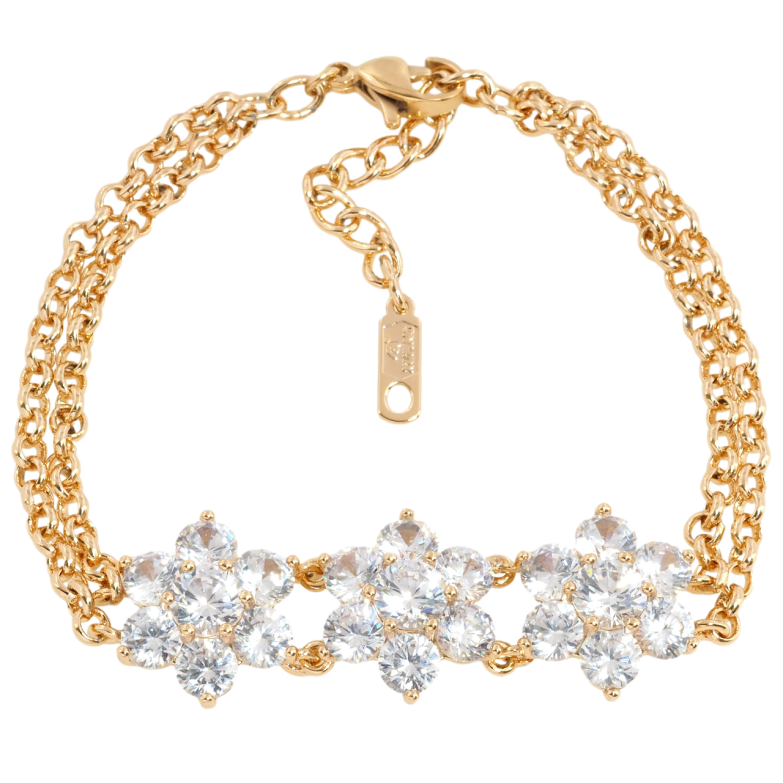 Браслет Xuping Позолота 18K Кришталеві квіточки з доп.ланцюжком 18-21см х 6мм фото №1 Браслет Xuping Позолота 18K Кришталеві квіточки з доп.ланцюжком 18-21см х 6мм фото №1