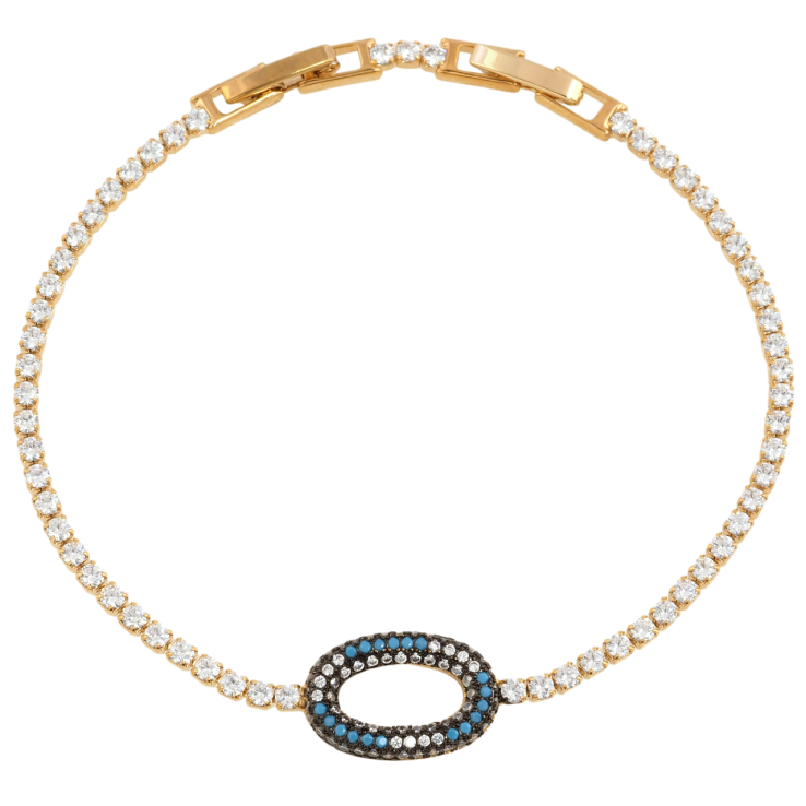 Браслет Xuping Позолота 18K Доріжка цирконію з декоративною вставкою розмір з доп. замком 17,19см х 2мм фото №20