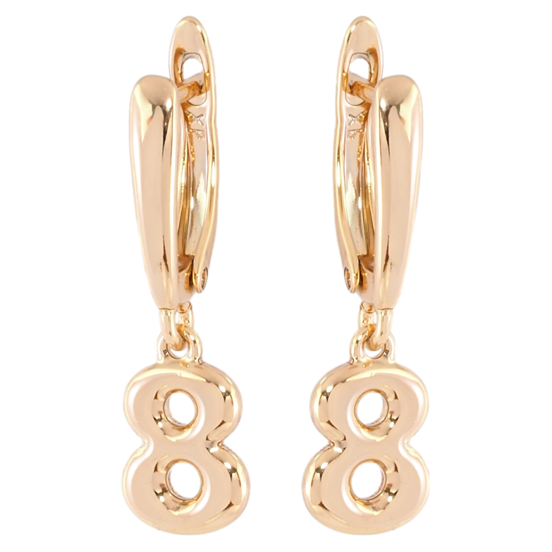 Сережки Xuping Позолота 18K англійський замок Вісімки фото №1 Сережки Xuping Позолота 18K англійський замок Вісімки фото №1