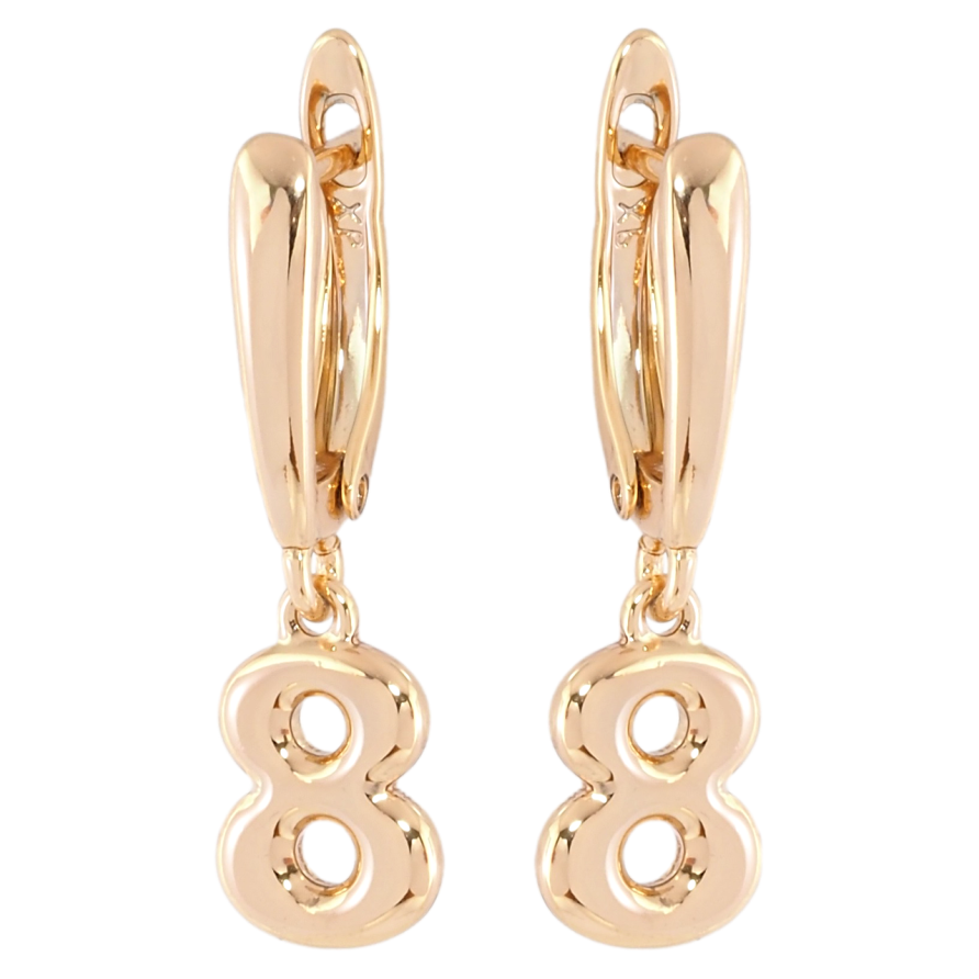 Сережки Xuping Позолота 18K англійський замок Вісімки фото №1 Сережки Xuping Позолота 18K англійський замок Вісімки фото №1