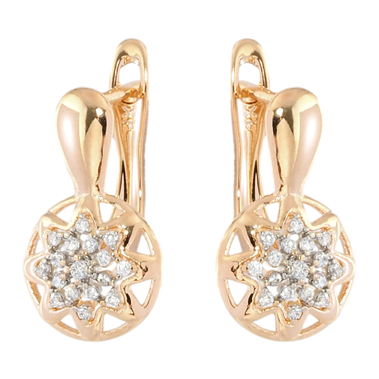 Сережки Xuping Позолота 18K англійський замок Зірочки з цирконієм фото №21