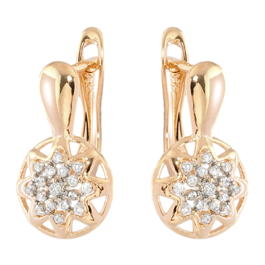 Сережки Xuping Позолота 18K англійський замок Зірочки з цирконієм фото №1 Сережки Xuping Позолота 18K англійський замок Зірочки з цирконієм фото №1