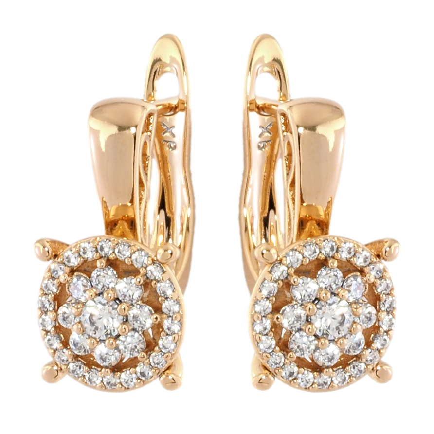 Сережки Xuping Позолота 18K англійський замок Інкрустація цирконієм фото №1 Сережки Xuping Позолота 18K англійський замок Інкрустація цирконієм фото №1