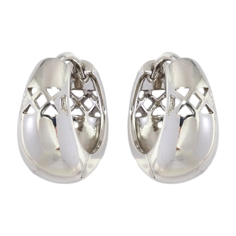 Сережки Xuping Родій колечка Різьблений візерунок фото №1 Сережки Xuping Родій колечка Різьблений візерунок фото №1