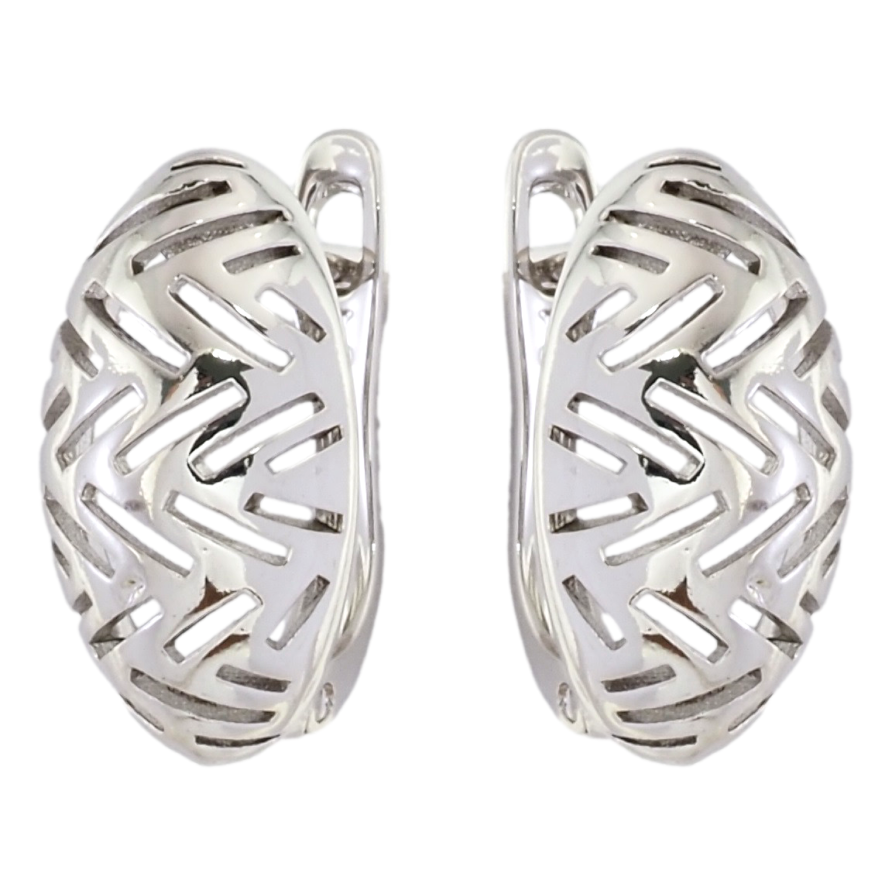 Сережки Xuping Родій англійський замок Овали з різьбленим візерунком фото №1 Сережки Xuping Родій англійський замок Овали з різьбленим візерунком фото №1