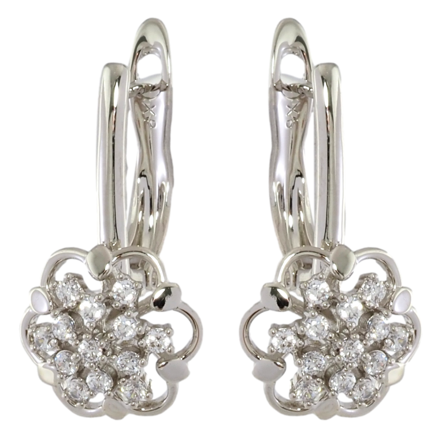 Сережки Xuping Родій англійський замок Квіточки з цирконієм фото №1