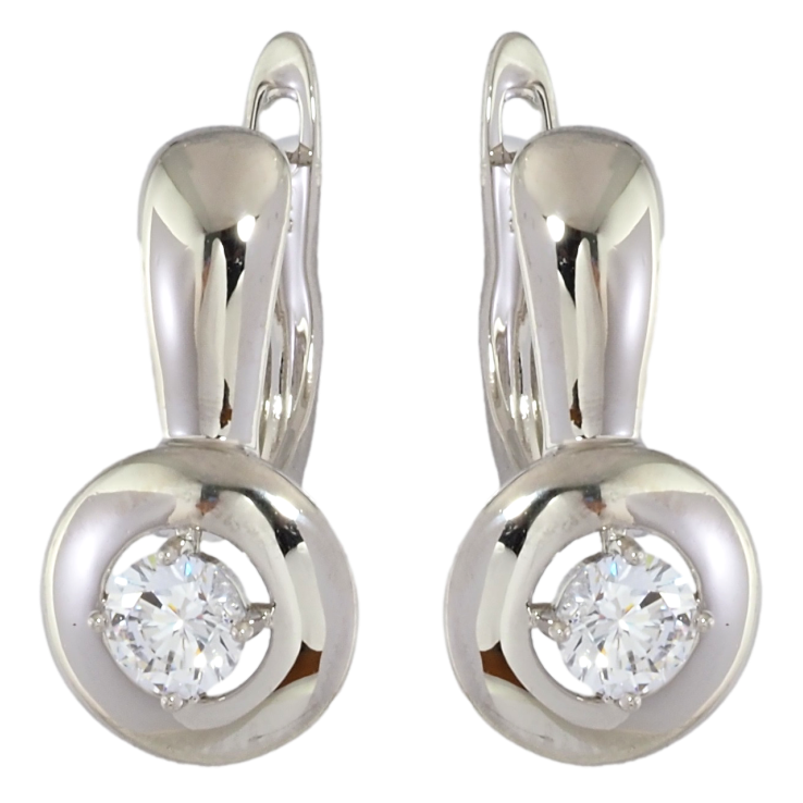 Серьги Xuping Родий английский замок Фианиты в колечках фото №22 Серьги Xuping Родий английский замок Фианиты в колечках фото №22