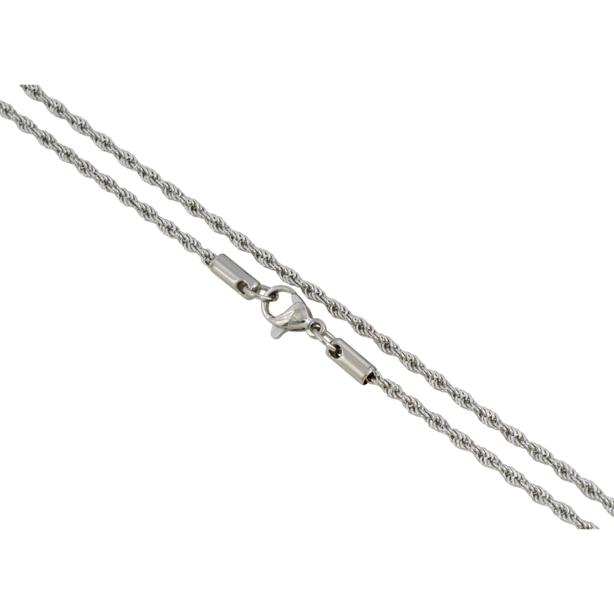 Ланцюжок Xuping ТТМ Stainless Steel колір Родій Плетіння Мотузка довжина 45см х 2мм фото №1