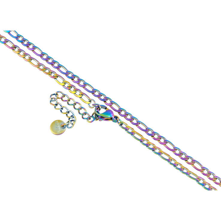 Цепочка Xuping ТТМ Stainless Steel цвет Хамелеон Плетение Фигаро длина 45-50см х 3мм фото №10 Цепочка Xuping ТТМ Stainless Steel цвет Хамелеон Плетение Фигаро длина 45-50см х 3мм фото №10