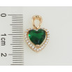 Кулон Xuping Позолота 18K Сердце с зеленым фианитом и цирконием для цепочки до 3мм фото №3