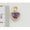 Кулон Xuping Позолота 18K Сердце с сиреневым фианитом и цирконием для цепочки до 3мм фото №2