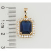 Кулон Xuping Позолота 18K Синий фианит в обрамлении циркония, 13х15мм для цепочки до 5мм фото №2