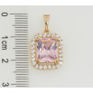 Кулон Xuping Позолота 18K Розовый фианит в обрамлении циркония, 13х15мм для цепочки до 5мм фото №2