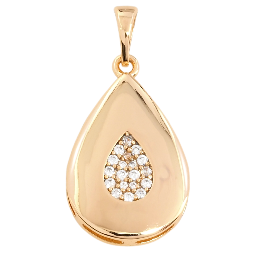 Кулон Xuping Позолота 18K Капелька с цирконием для цепочки до 5мм фото №1