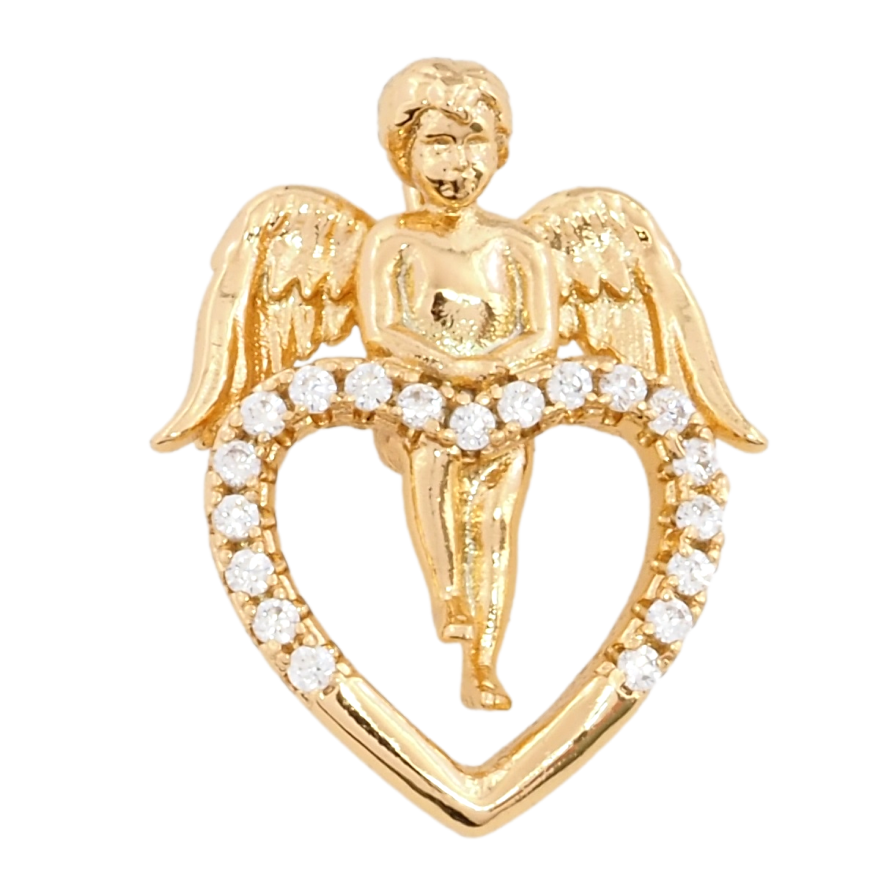 Кулон Xuping Позолота 18K Ангелочек с сердечком для цепочки до 2мм фото №1