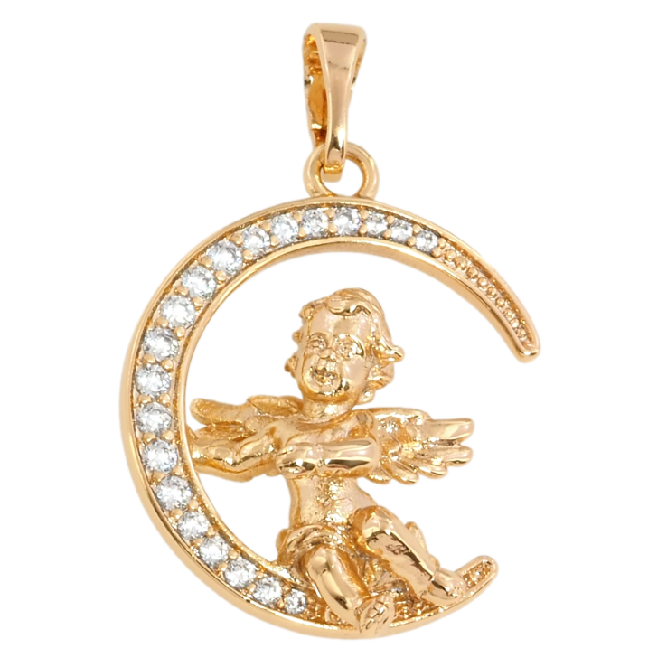 Кулон Xuping Позолота 18K Ангелочек для цепочки до 5мм фото №8