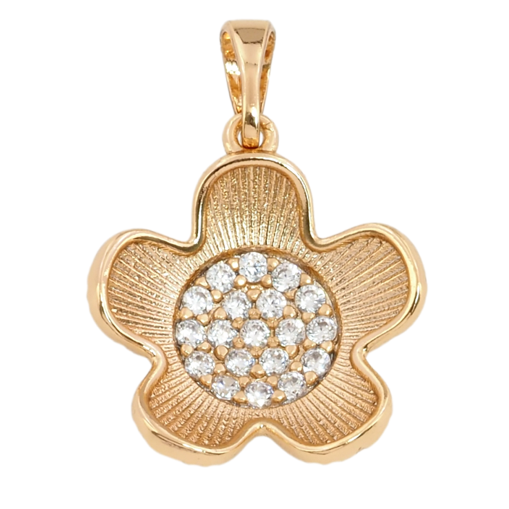 Кулон Xuping Позолота 18K Цветочек с цирконием для цепочки до 5мм фото №6