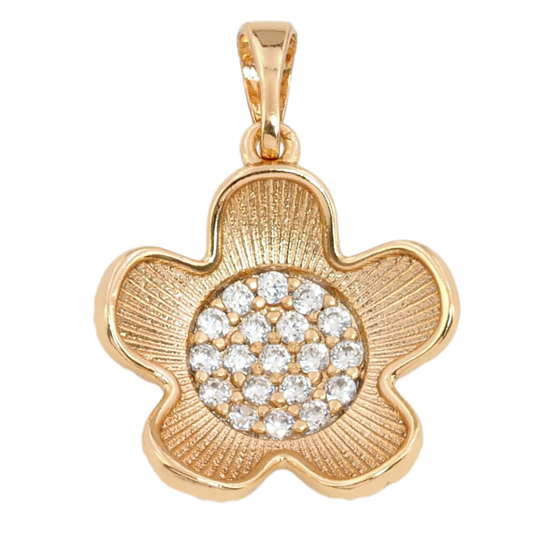 Кулон Xuping Позолота 18K Цветочек с цирконием для цепочки до 5мм фото №1