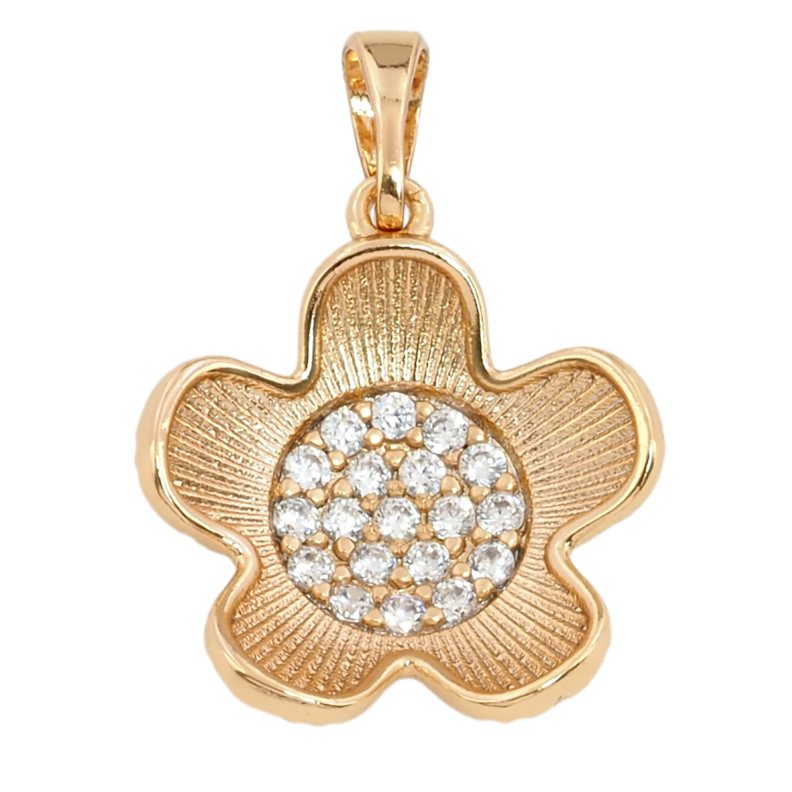 Кулон Xuping Позолота 18K Цветочек с цирконием для цепочки до 5мм фото №1