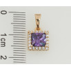Кулон Xuping Позолота 18K Сиреневый фианит в обрамлении циркония, 8х9мм для цепочки до 5мм фото №2
