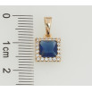 Кулон Xuping Позолота 18K Синий фианит в обрамлении циркония, 8х9мм для цепочки до 5мм фото №2