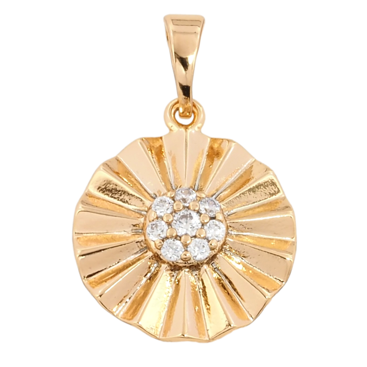 Кулон Xuping Позолота 18K Декоративный цветочек с цирконием для цепочки до 5мм фото №3
