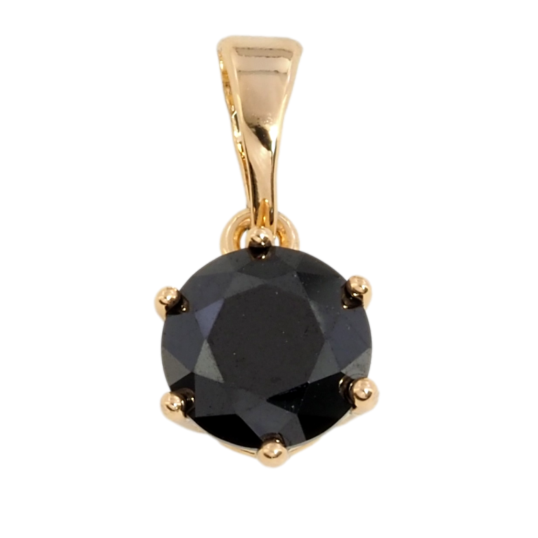 Кулон Xuping Позолота 18K Черный фианит, ø 7мм для цепочки до 5мм фото №1