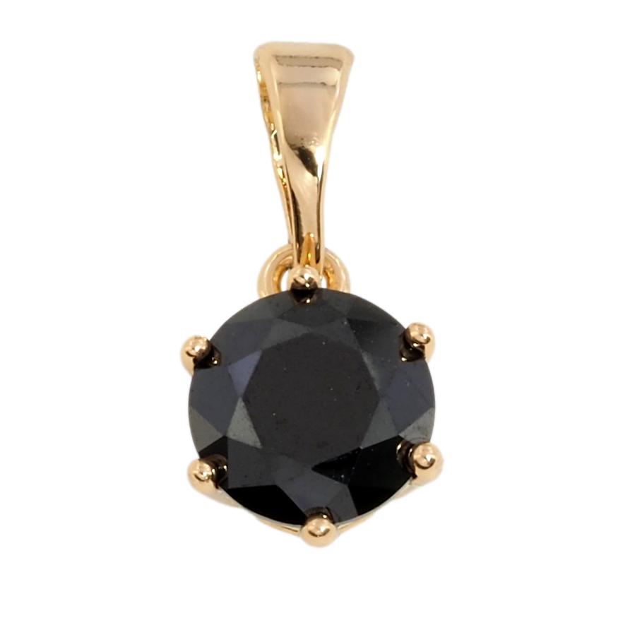 Кулон Xuping Позолота 18K Черный фианит, ø 7мм для цепочки до 5мм фото №1