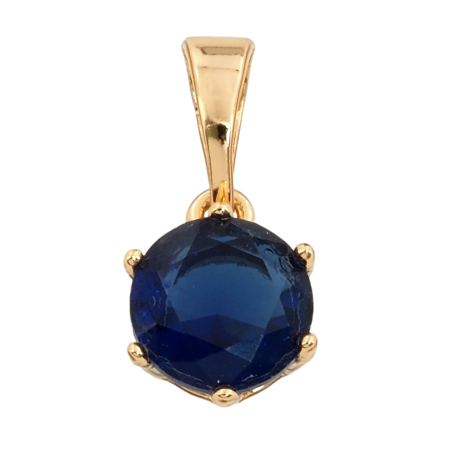 Кулон Xuping Позолота 18K Синий фианит, ø 7мм для цепочки до 5мм фото №1