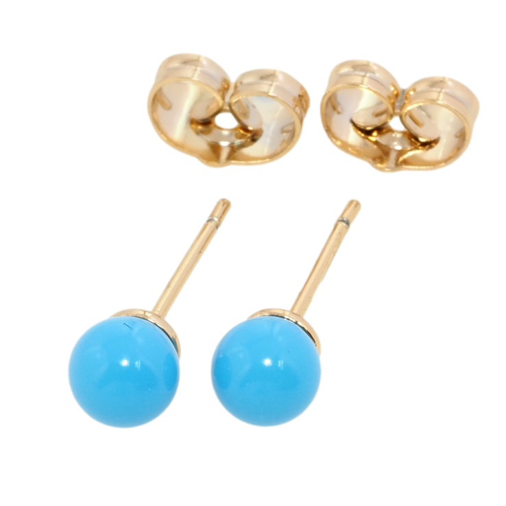 Сережки Xuping Позолота 18K пусети Блакитні кульки ø 5мм фото №20