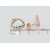 Серьги Xuping Позолота 18K пусеты Ассиметричные с цирконием и розовой эмалью фото №2