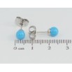 Сережки Xuping Родій пусети Блакитні кульки ø 5мм фото №2
