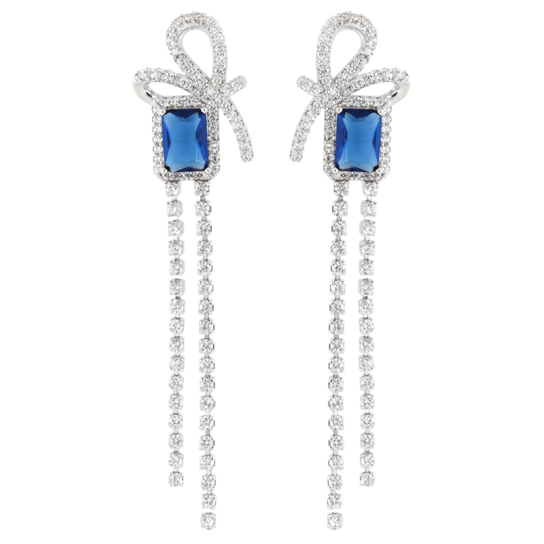 Сережки Xuping Родій пусети Витончені підвіски з цирконієм фото №1 Сережки Xuping Родій пусети Витончені підвіски з цирконієм фото №1