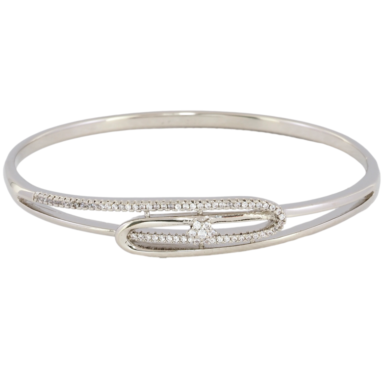 Браслет Xuping Родий Декоративный узор с цирконием ø 6см фото №1