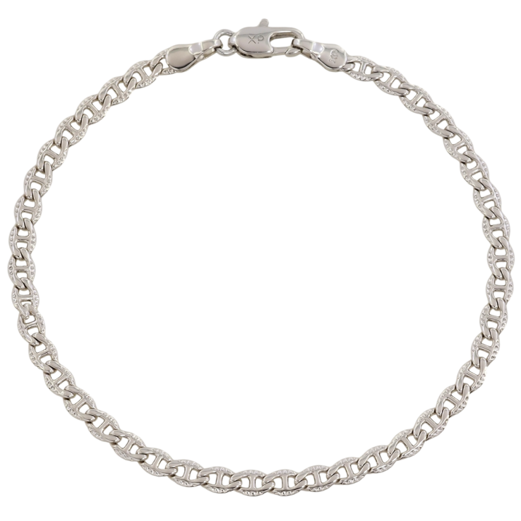 Браслет Xuping Родий Цепочка Морская цепь с узором размер 19см х 3мм фото №3