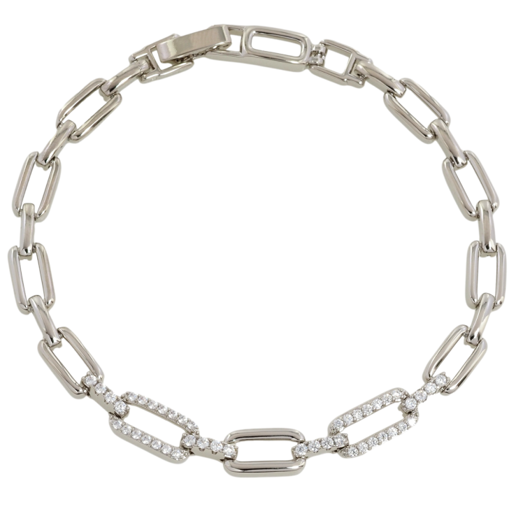 Браслет Xuping Родий Звенья с цирконием размер 19.5см х 6мм фото №16 Браслет Xuping Родий Звенья с цирконием размер 19.5см х 6мм фото №16