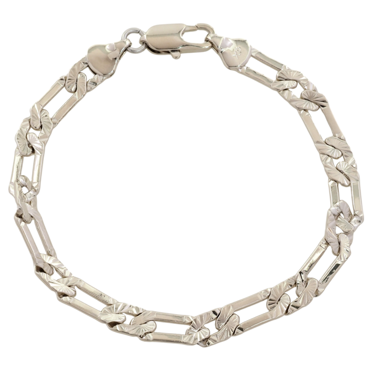 Браслет Xuping Родий Панцирная цепочка с узором размер 18.5см х 6мм фото №6