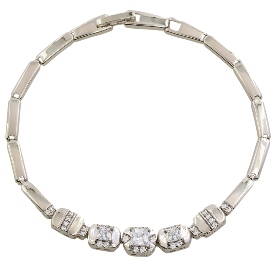 Браслет Xuping Родій Декоративні вставки з цирконієм розмір 19.5см х 3мм фото №1