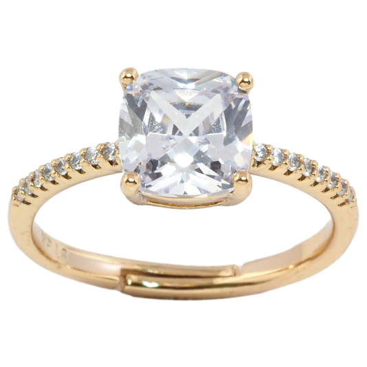 Кольцо Xuping Позолота 18K Фианит на дорожке циркония фото №1