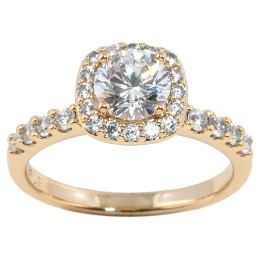 Кольцо Xuping Позолота 18K Фианит в обрамлении циркония фото №1 Кольцо Xuping Позолота 18K Фианит в обрамлении циркония фото №1