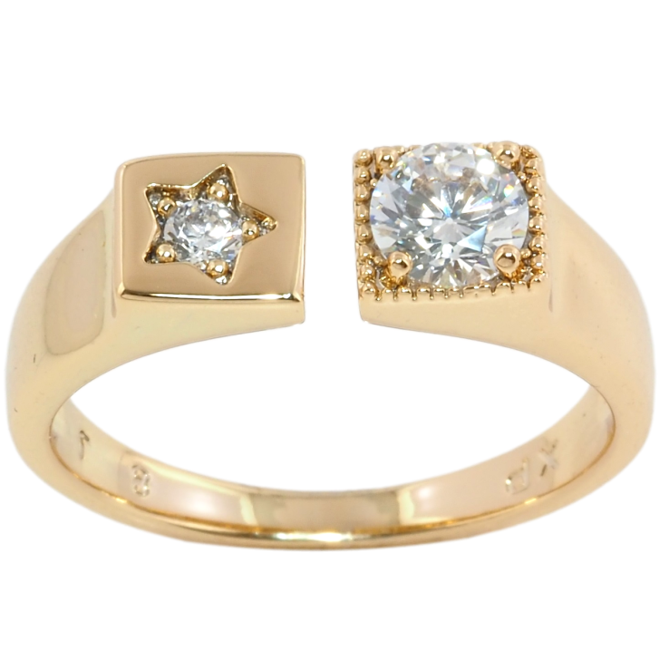 Каблучка Xuping Позолота 18K Фіаніт з зірочкою фото №16