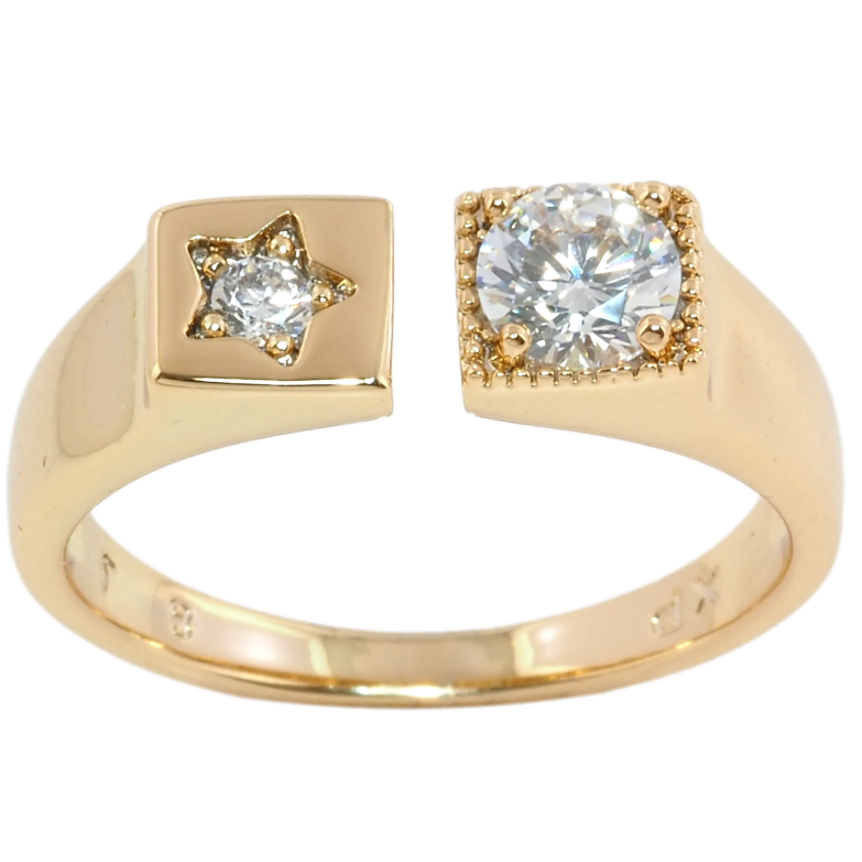 Каблучка Xuping Позолота 18K Фіаніт з зірочкою фото №1