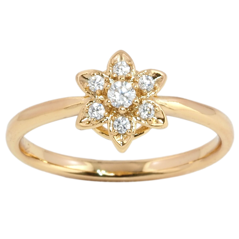 Каблучка Xuping Позолота 18K Квіточка з цирконієм фото №1